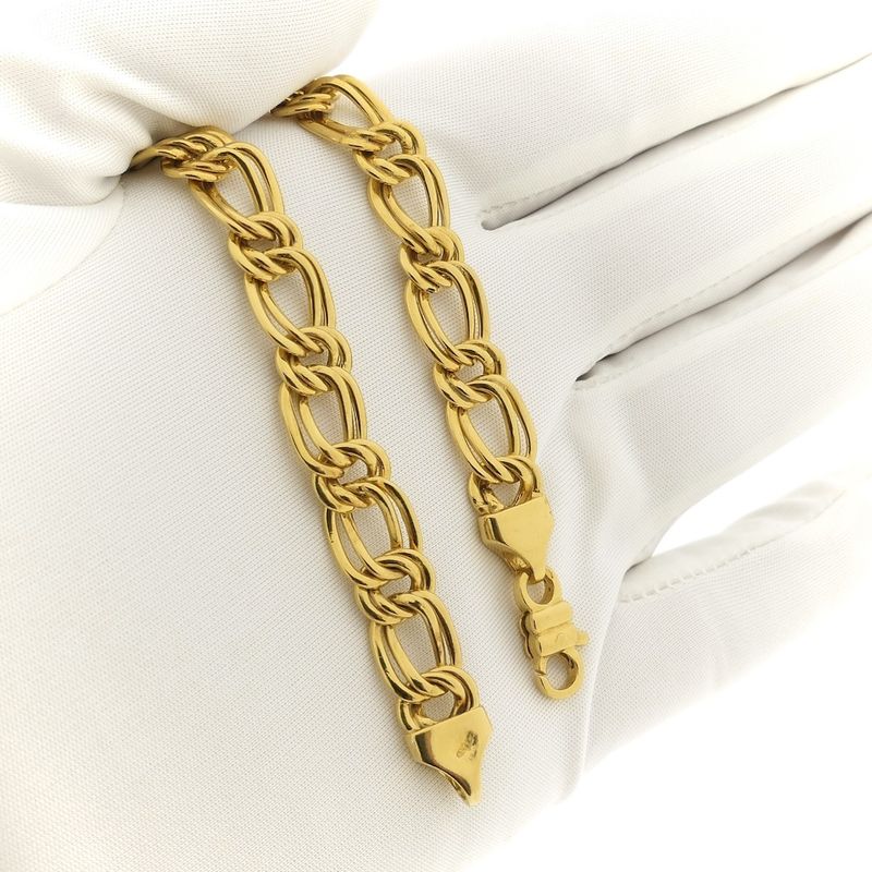 Image 9 of Gold flat Prince of Wales link bracelet