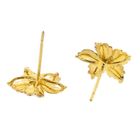 Image 8 of Tricolor gold flower stud earrings