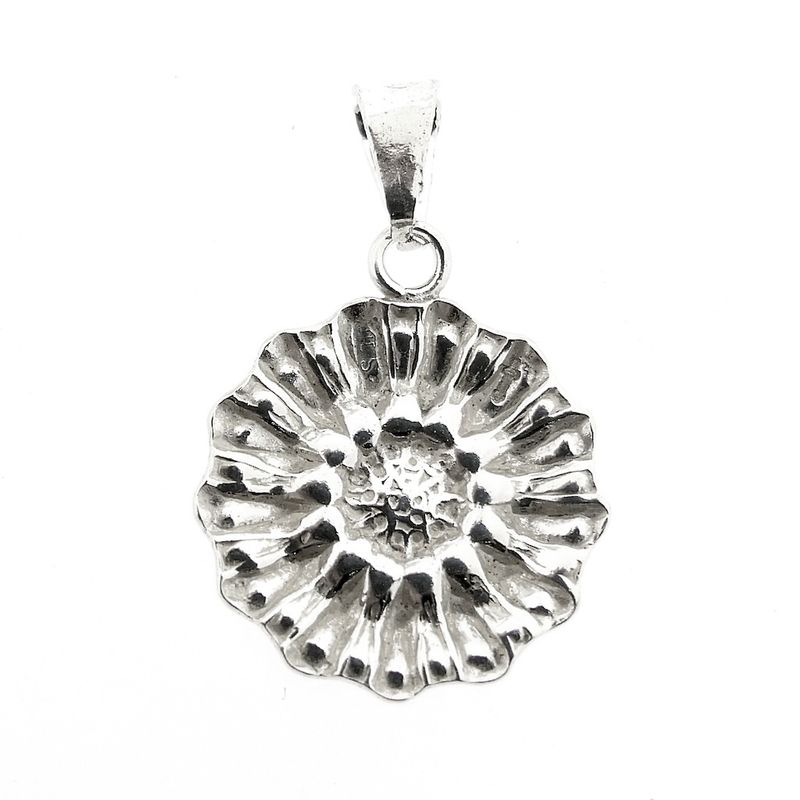 Image 2 of Silver pendant of a flower