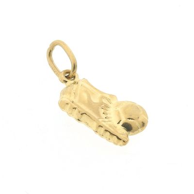 Image 2 of Gold pendant of a football boot with a ball