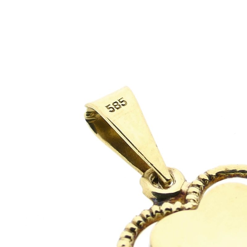 Afbeelding 5 van Gouden hanger van een klavertje vier
