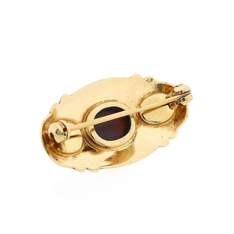 Image 3 of Vintage Gold Brooch with Garnet