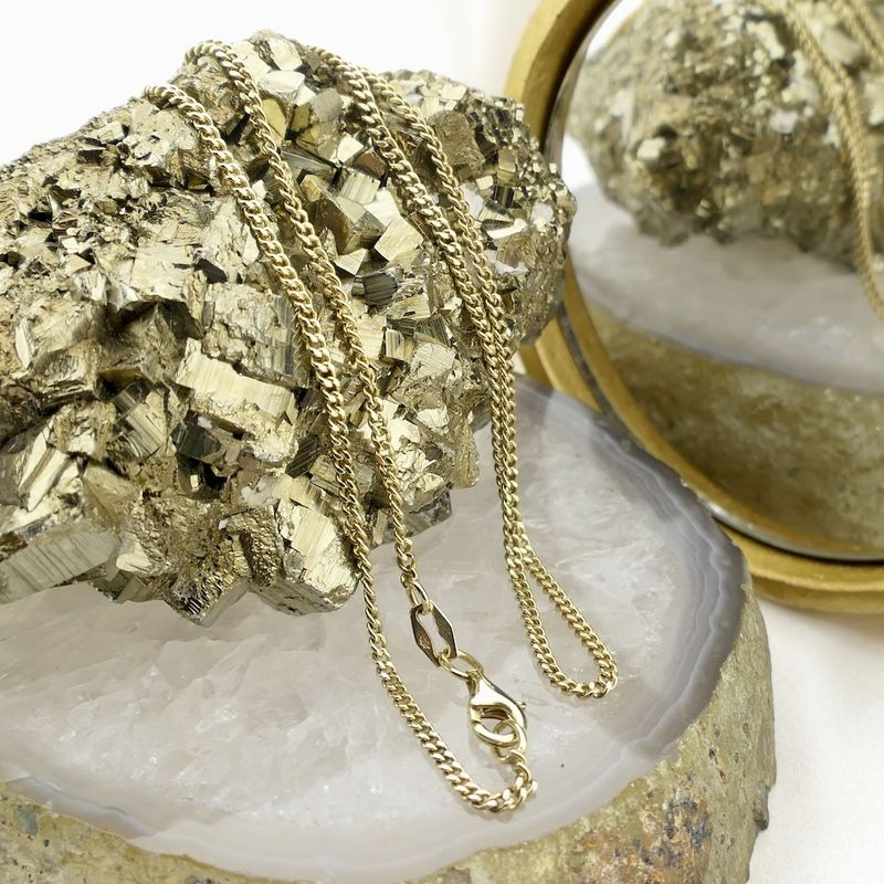 Image 2 of Gold gourmet link chain | 45 cm