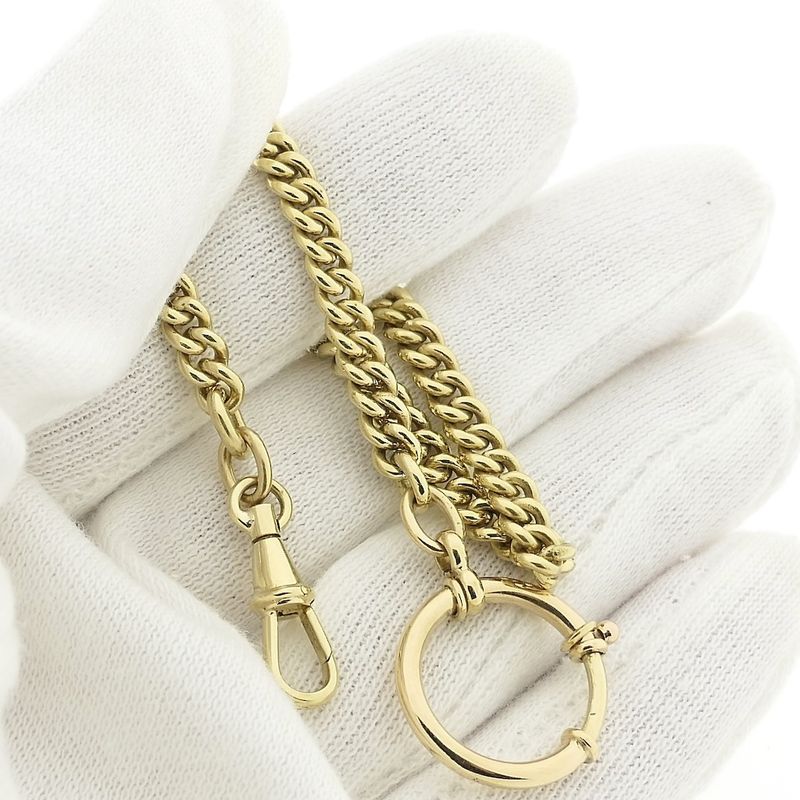 Image 7 of Vintage gold watch chain; Chatelaine (for a pocket watch)