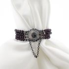 Image 1 of Garnet bead bracelet with silver clasp; Antique | Small size! Ø 49 mm