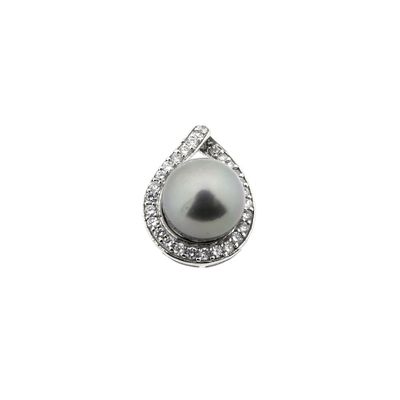 Image 1 of 8 carat pendant with Tahitian pearl and zirconia