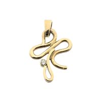 Gold pendant with diamond; 0.02 ct.