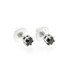 Image 3 of White gold stud earrings with black diamond | 1.00 ct.