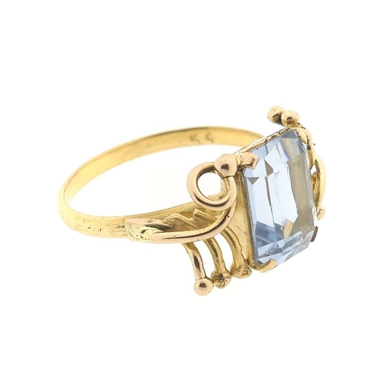 Image 5 of Gold ring with aquamarine
