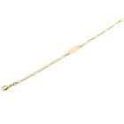 Image 7 of Gold Figaro link bracelet with engraving plate | 18.5 cm