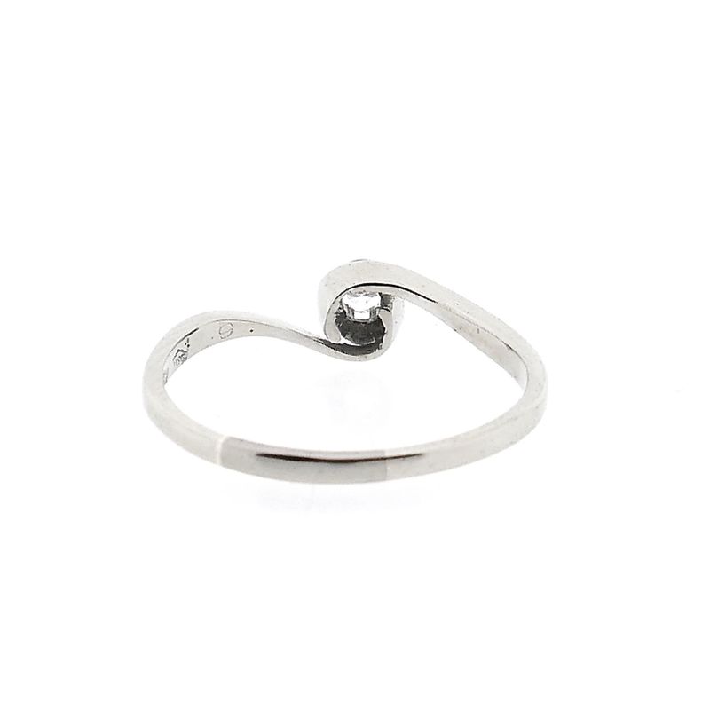 Image 4 of White Gold Solitaire Ring with Diamond | 0.10 ct.