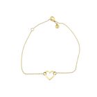 Image 3 of Gold thin anchor link bracelet with heart | 16.5 cm - 18.5 cm