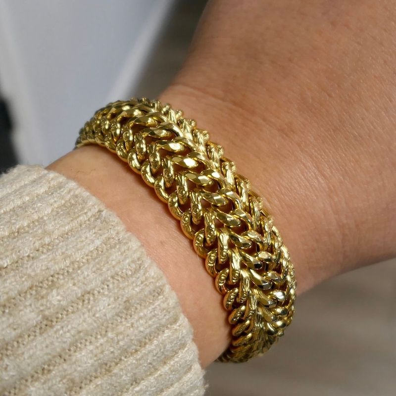 Image 10 of Gold wide fantasy link bracelet