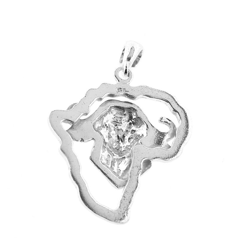 Image 3 of Silver pendant with African buffalo