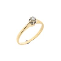 Gold solitaire ring with diamond | 0.07 ct. | Carnation