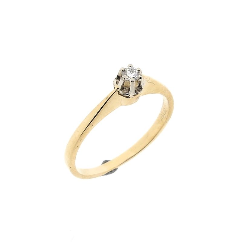 Image 1 of Gold solitaire ring with diamond | 0.07 ct. | Carnation