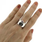 Image 3 of Silver wide ring with purple zirconia