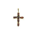 Image 1 of Gold cross pendant with garnet stones