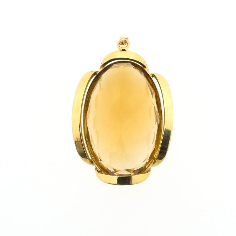 Image 7 of Gold pendant with synthetic gemstone