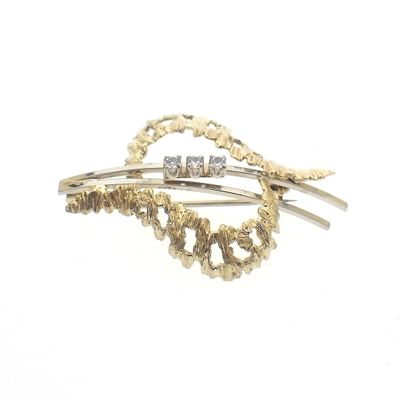 Image 1 of Two-tone gold fantasy brooch with zirconia