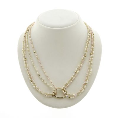Image 1 of Pearl (baroque) necklace with gold clasp | 46 cm original €229.95 (200 promotion)