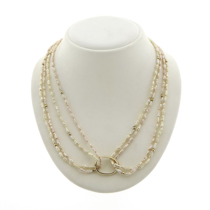 Image 1 of Pearl (baroque) necklace with gold clasp | 46 cm original €229.95 (200 promotion)