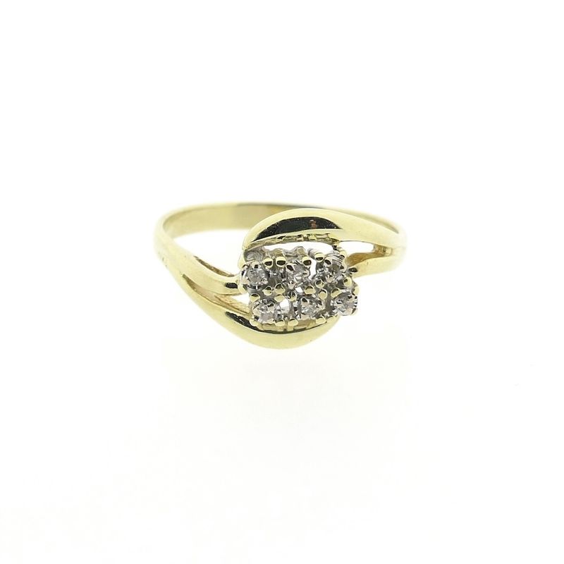 Image 3 of Golden fantasy ring with diamonds 0.18 ct.