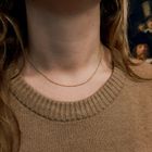 Image 4 of Gold thin gourmet link necklace | 40.5 cm