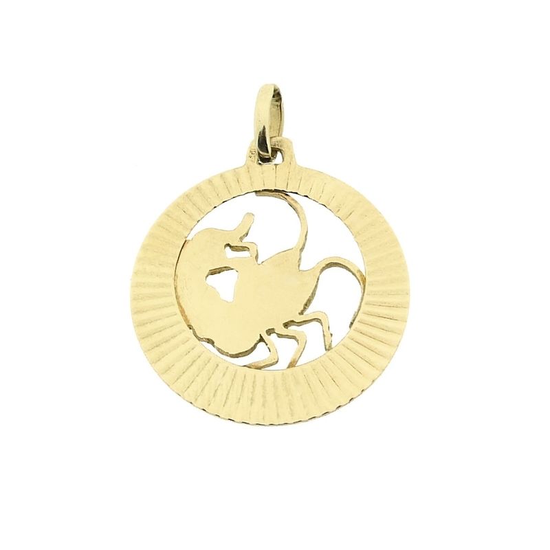 Image 6 of Gold zodiac sign pendant; Cancer