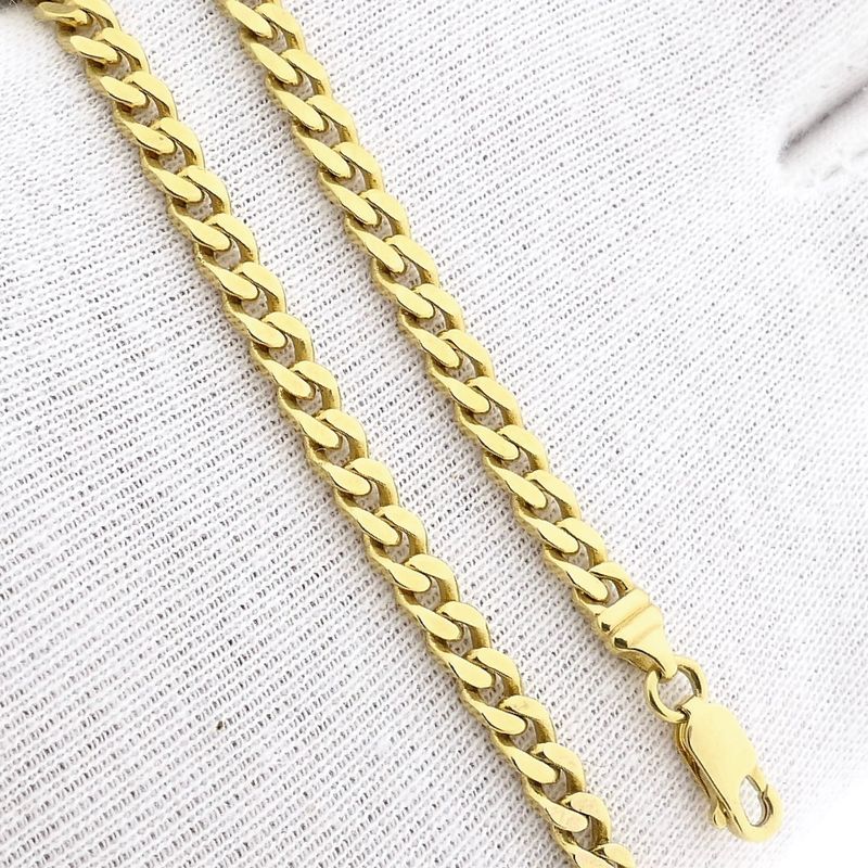 Afbeelding 9 van Gouden platte gourmetschakel armband | 21 cm
