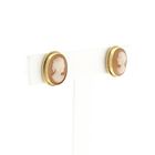 Image 5 of Gold stud earrings with cameo