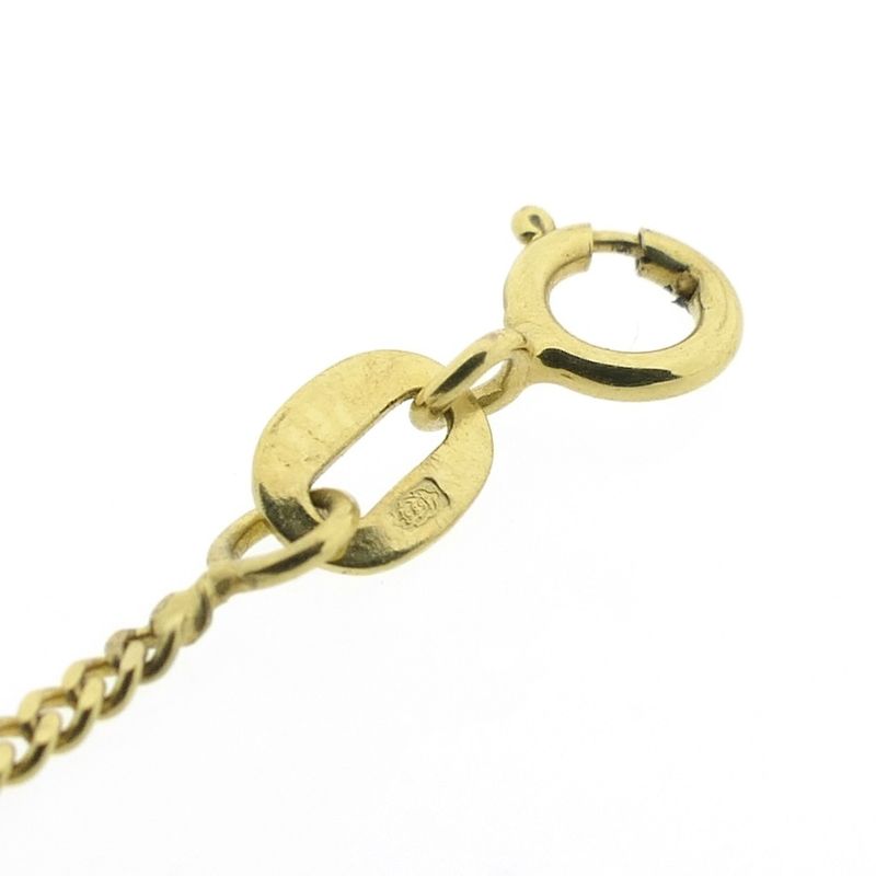 Image 10 of Gold gourmet link necklace with fixed pendant | 42 cm | Zirconia