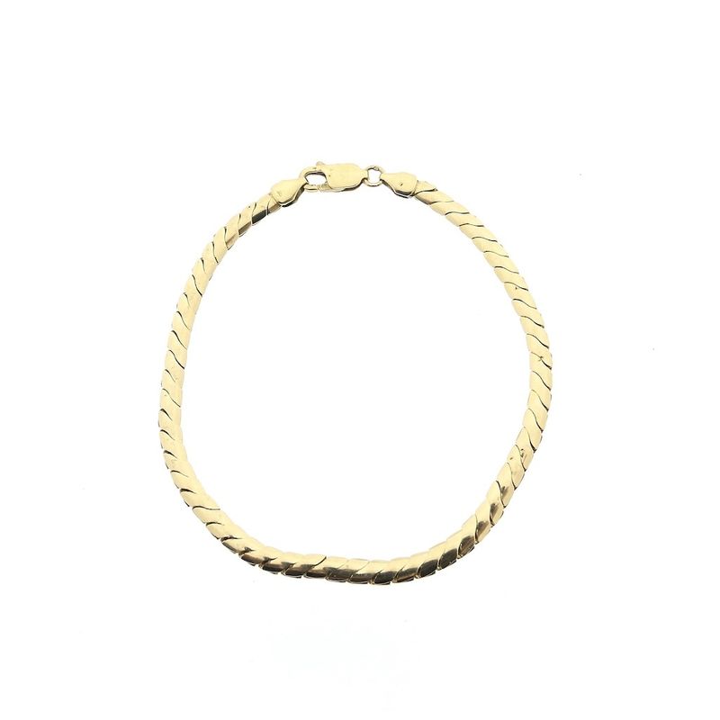 Image 3 of Gold S-link bracelet; 19 cm