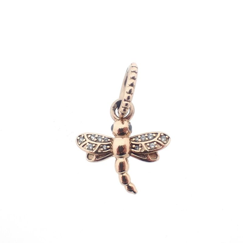 Image 1 of Pandora Moments dangle charm; Rose gold plated; Dragonfly