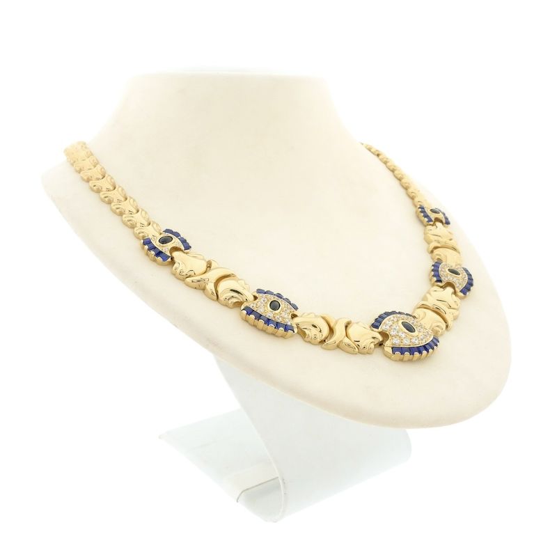 Image 2 of Luxurious gold necklace with zirconia and tourmaline