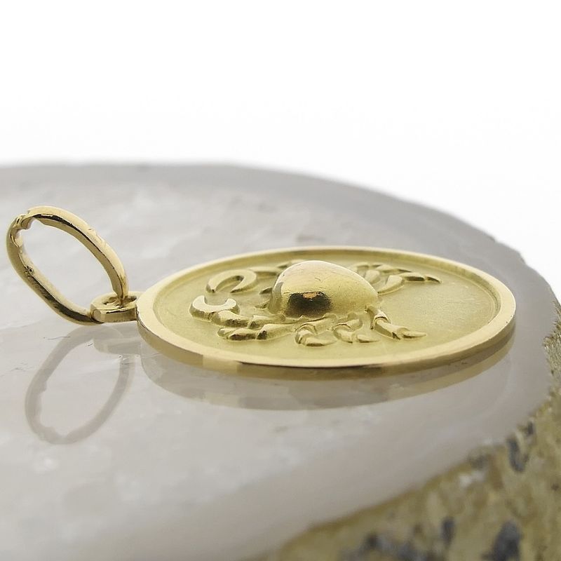 Image 7 of 18K Gold Zodiac Sign Pendant; Cancer