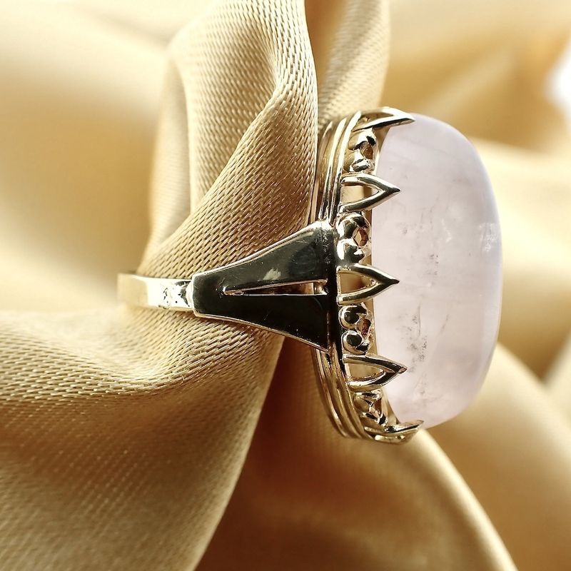 Image 2 of 8K Rose Quartz Ring | Vintage