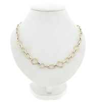 Bicolor Gold Necklace with Fantasy Links; 14 Karat; 45.5 cm