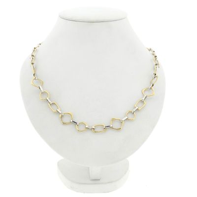 Image 1 of Bicolor Gold Necklace with Fantasy Links; 14 Karat; 45.5 cm