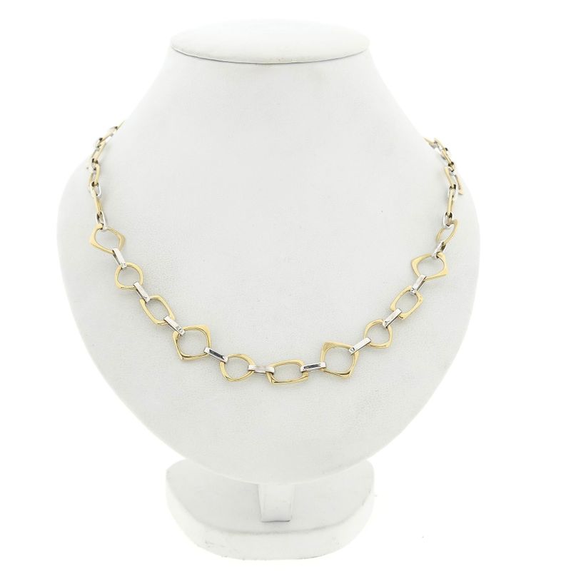 Image 1 of Bicolor Gold Necklace with Fantasy Links; 14 Karat; 45.5 cm