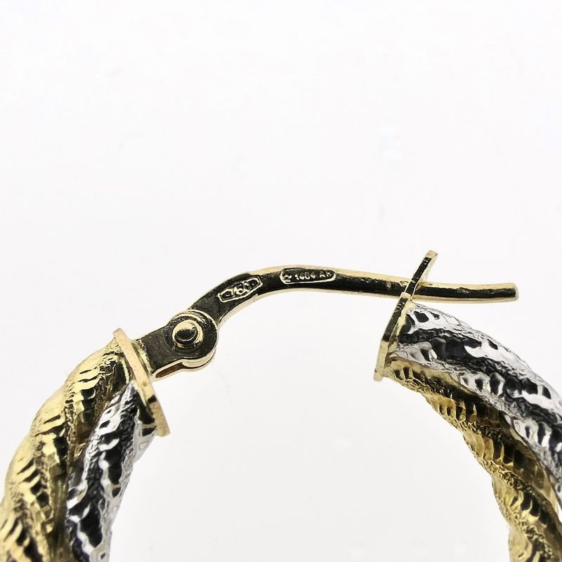 Image 8 of 18K Two-tone gold earrings | Ø 21 mm