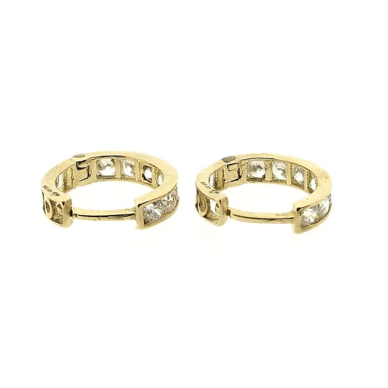 Image 7 of 9 crt. Flap hoop earrings with zirconia | Ø 11.1 mm