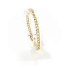 Image 1 of Gold flat gourmet link bracelet with diamonds