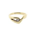 Image 3 of Gold Ring with Diamond; 0.12 ct.
