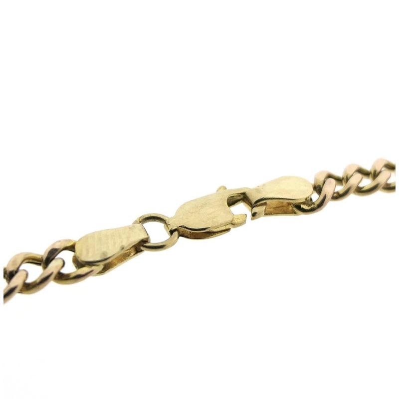 Image 7 of 8K Two-tone gourmet link bracelet with diamond; 0.03 ct. | 21 cm