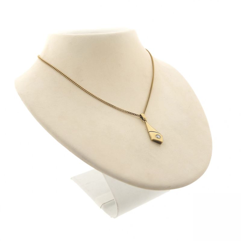 Image 5 of Gold pendant with diamond; 0.17 ct.
