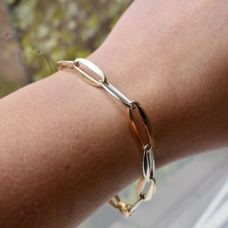 Image 10 of Two-tone gold fantasy link bracelet | 20 cm