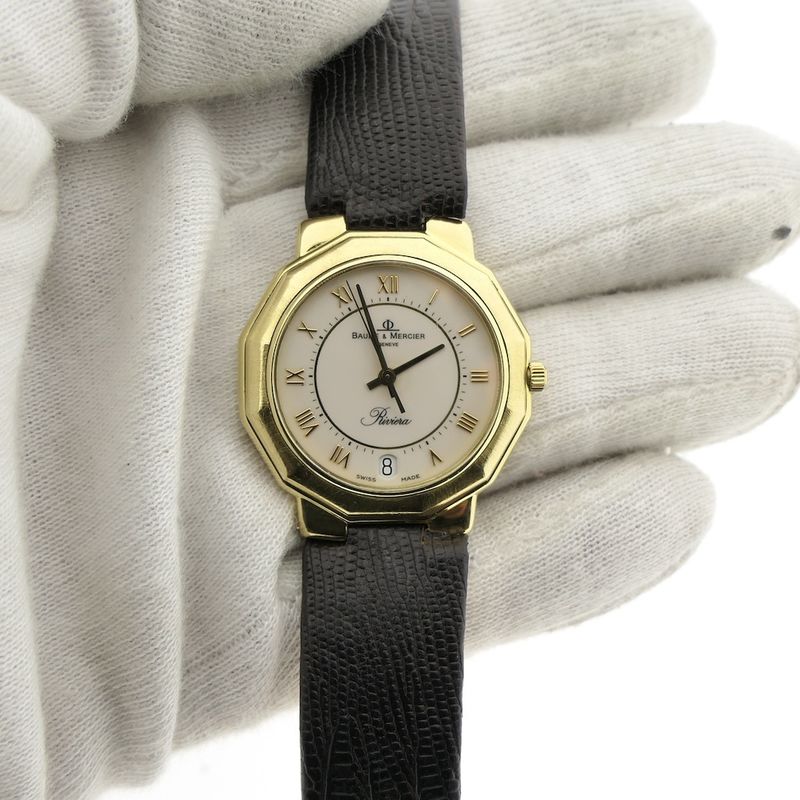 Image 10 of Baume Mercier Riviera; 18k gold watch