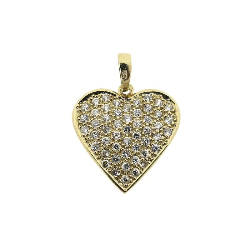 Image 1 of Gold pendant of a heart with zirconia