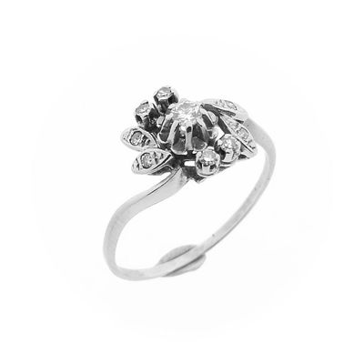 Image 1 of White gold ring with diamond 0.15 ct.